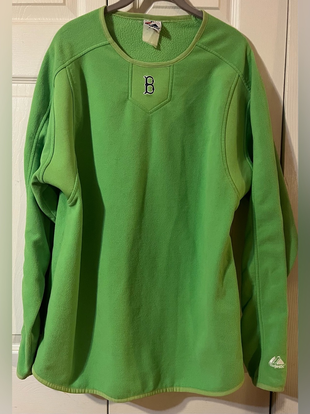 Boston Red Sox Majestic Warm Up Long Sleeve Jersey Sweatshirt Green Unisex (M)